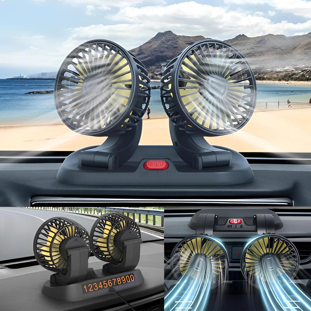 USB Rechargeable Dual Head Cooling Fan for