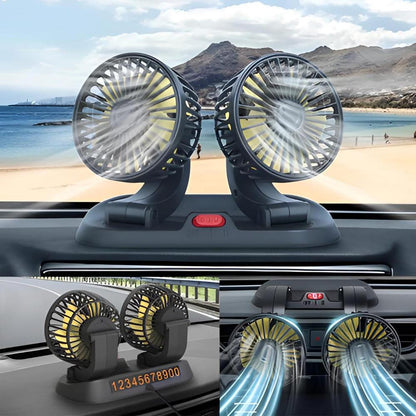 USB Rechargeable Dual Head Cooling Fan for