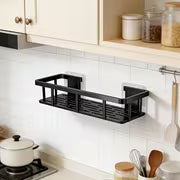 Storage Shelf + 2 Transparent Stickers. Large-Capacity Wall-Mounted Shower Shelf