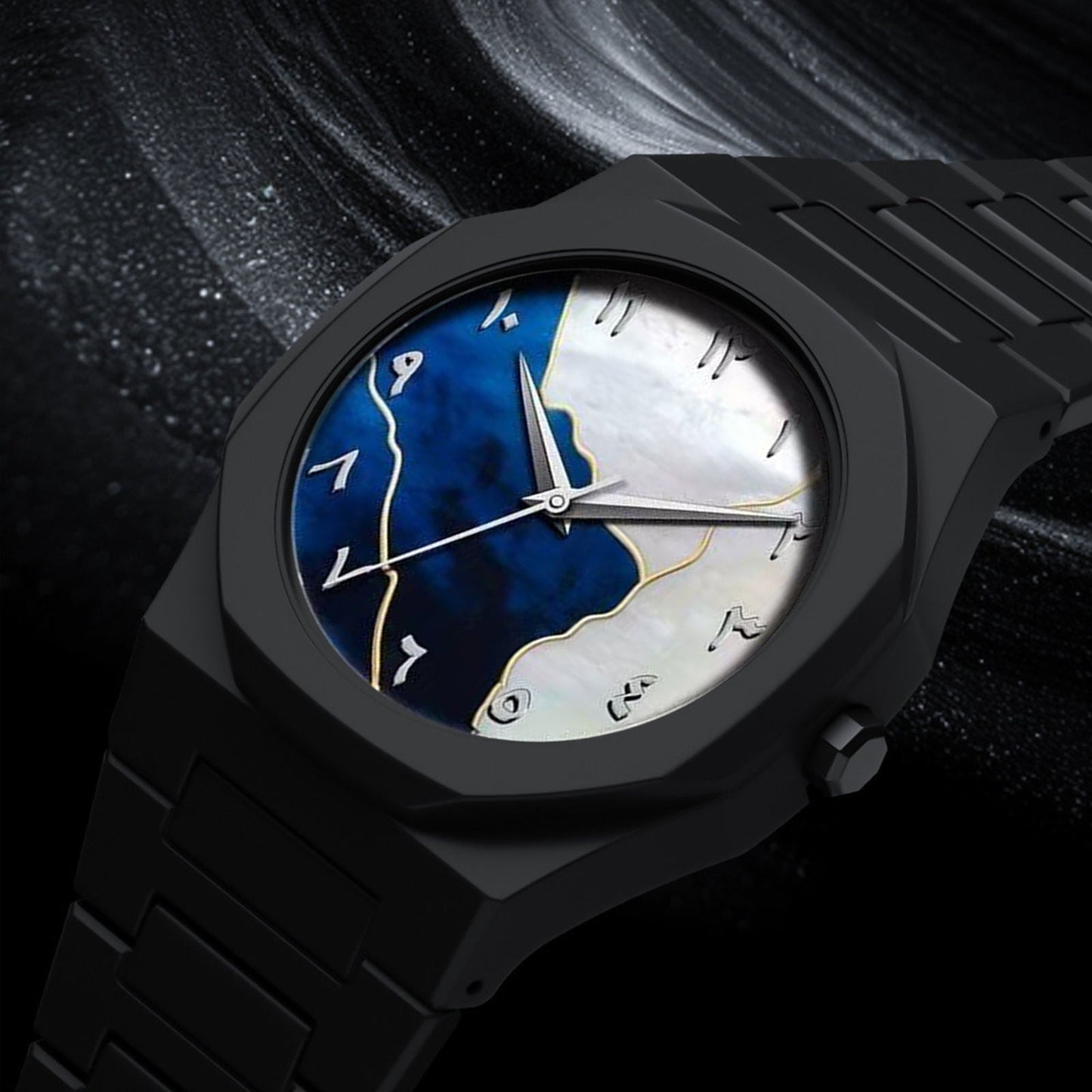 Most demanding 🔥  Black aura Marble Dial Watch