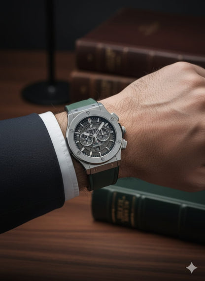 Hublot Leather Strap Watch