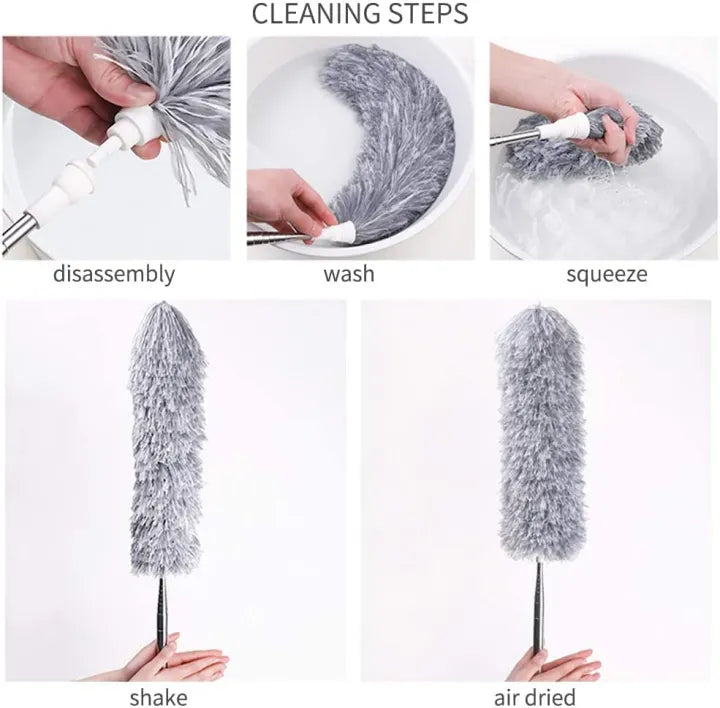 Flexible Microfiber Duster with 30-100 Inches For Cleaning Fan And Roof