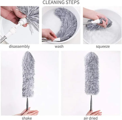 Flexible Microfiber Duster with 30-100 Inches For Cleaning Fan And Roof
